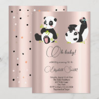 Sterne, Punkte, niedliche Pandas, Babydusche