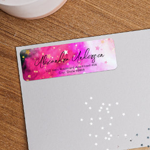 Sterne Rosa Wolken und Extravagantes Chic-Script-L