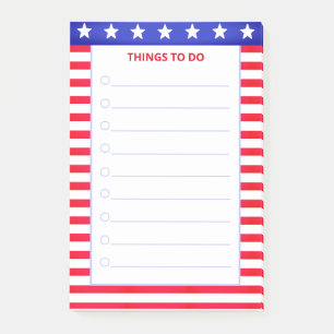 Sterne, rot-weiß gestreifte Dinge zu tun Post-it Klebezettel