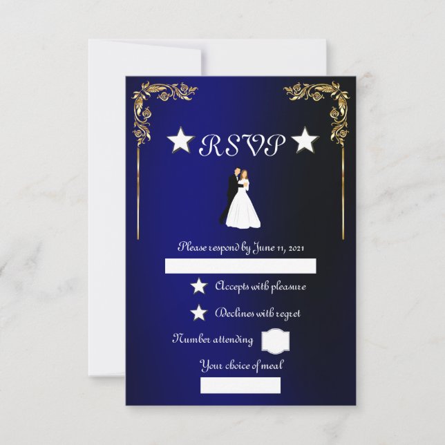 Sterne RSVP Karte (Vorderseite)