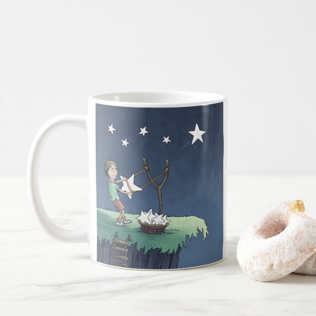 Sterne schießen - Wünsche schaffen Kaffeetasse (Mit Donut)
