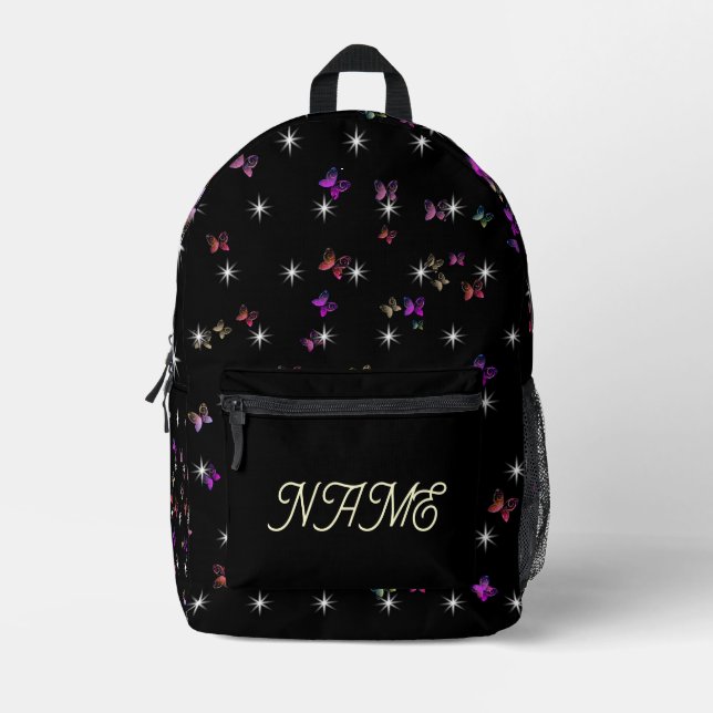 Sterne Schmetterling  Bedruckter Rucksack (Vorderseite)