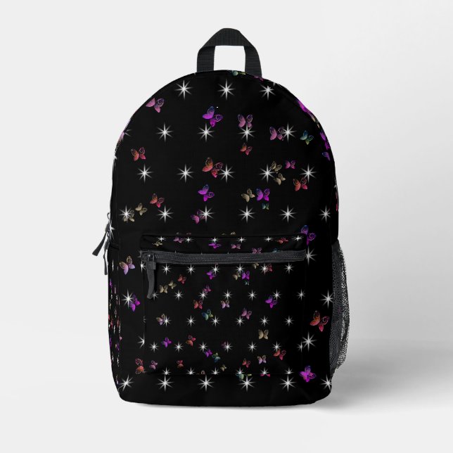 Sterne Schmetterling  Bedruckter Rucksack (Vorderseite)