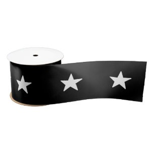Sterne Schwarz-Weiß moderne Geschenkverpackung Satinband