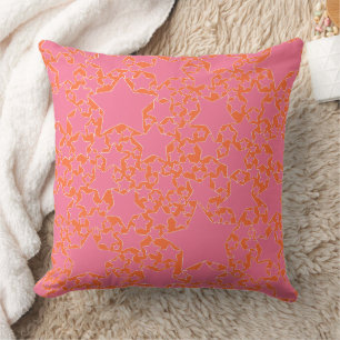 Sterne, Sterne, Sterne in Rosa und Orange Kissen