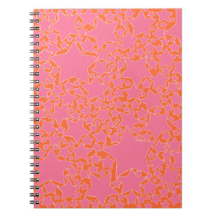 Sterne, Sterne, Sterne in Rosa und Orange Notizblock