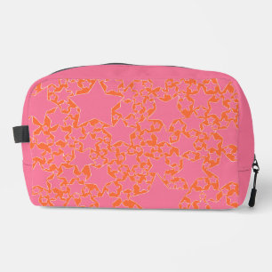 Sterne, Sterne, Sterne in Rosa und Orange Waschbeutel