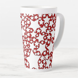 Sterne, Sterne, Sterne in Rot und Weiß Milchtasse