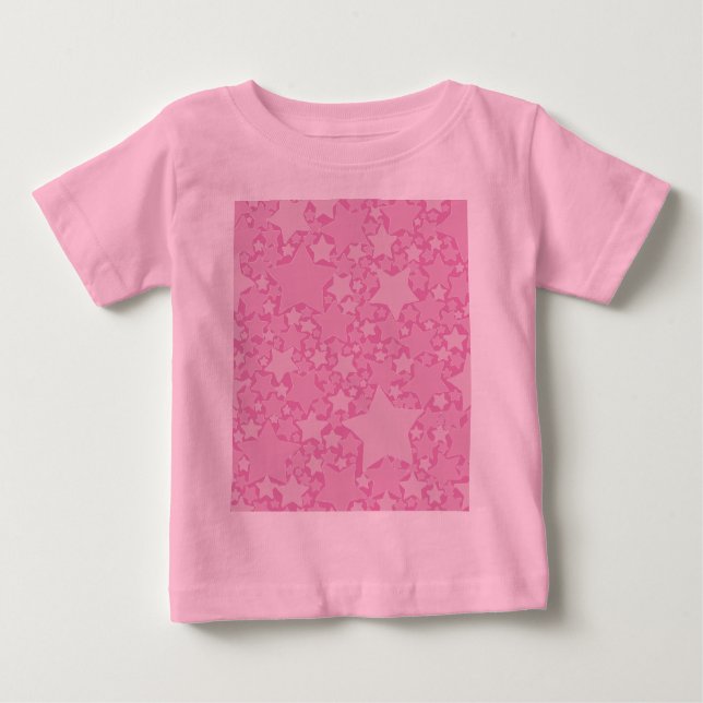 Sterne, Sterne, Sterne - rosa Baby T-shirt (Vorderseite)