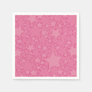 Sterne, Sterne, Sterne - rosa Serviette