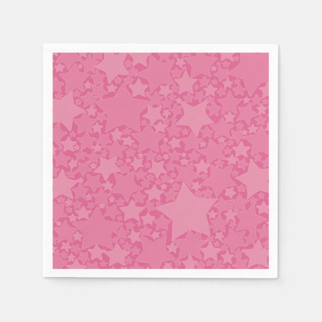 Sterne, Sterne, Sterne - rosa Serviette (Vorderseite)