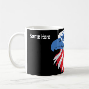 Sterne & Streifen Bald Adler. Name anpassen Kaffeetasse