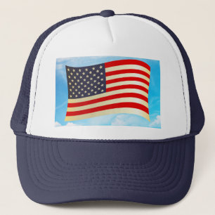 Sterne Streifen der amerikanischen Flagge ehren Fr Truckerkappe
