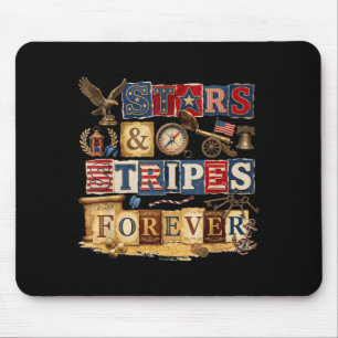 Sterne Streifen Forever Patriotisches Amerikanisch Mousepad