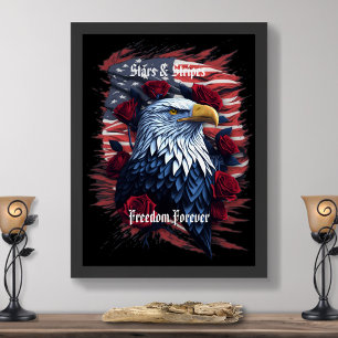 Sterne Streifen Freiheit für immer Eagle American Poster