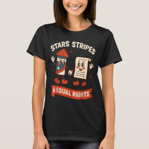 Sterne Streifen gleiche Rechte vintage 4. Juli USA T-Shirt