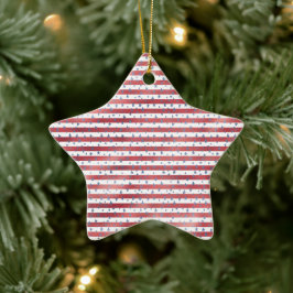 Sterne Streifen Rot Weiß Blau Keramik Ornament