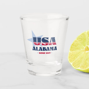 Sterne, Streifen und Alabama 1819 Shot glass Schnapsglas