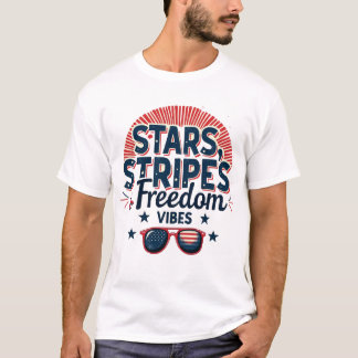 Sterne, Streifen und Freiheitsbilder T-Shirt