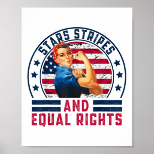 Sterne Streifen Und Gleiche Rechte 4. Juli Frauen  Poster