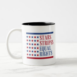 Sterne Streifen und gleiche Rechte Zweifarbige Tasse