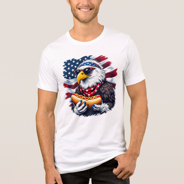 Sterne, Streifen und Grobbleche Tri-Blend Shirt (Vorderseite)