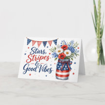 Sterne, Streifen und gute Vibes Patriotische Grußk