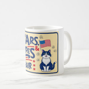 Sterne, Streifen und Katzen - Funny Cat Tasse