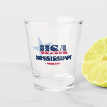Sterne, Streifen und Mississippi 1817 Shot glass