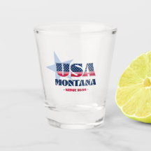 Sterne, Streifen und Montana 1889 Shot glass