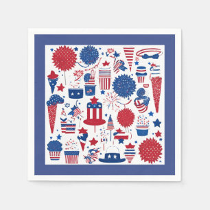 Sterne, Streifen und Shenanigans - Patriotisches P Serviette