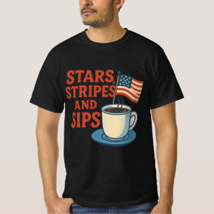 Sterne, Streifen und Sippen Retro Americana-Kaff T-Shirt