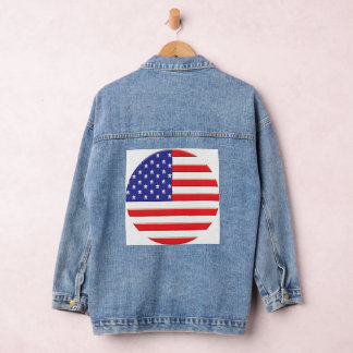 "Sterne, Streifen und Stil: American Flag Print. Jeansjacke
