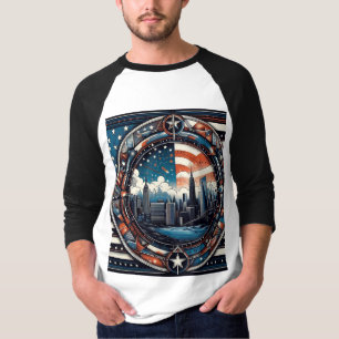 "Sterne, Streifen und Stil: Trendige US-inspiriert T-Shirt