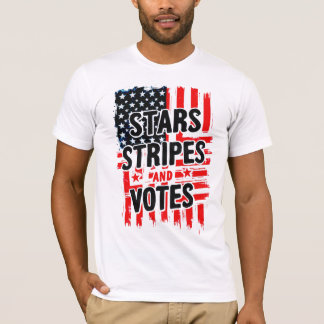 Sterne, Streifen und Stimmen mit amerikanischer Fl T-Shirt