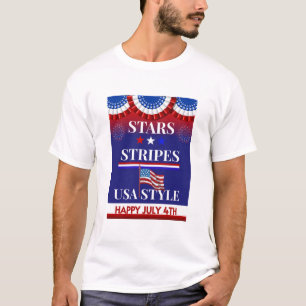 Sterne, Streifen, USA Style T-Shirt