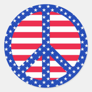 Sterne & Striples Peace Symbol Stickers