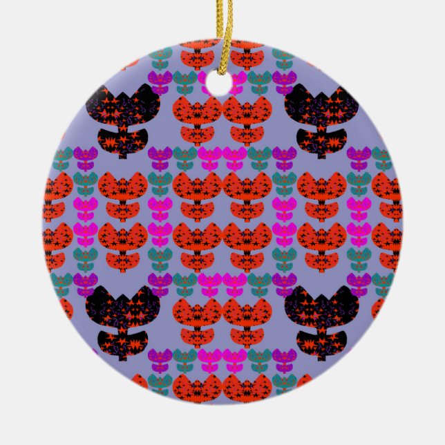 Sterne Tulpen Keramik Ornament (Vorne)