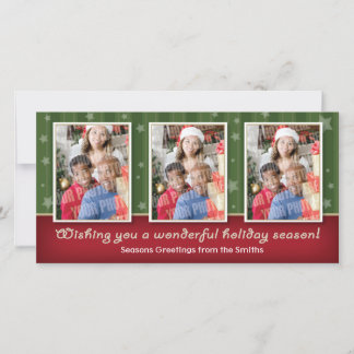 Sterne u. Fotokarte der Streifen 3 Feiertagskarte