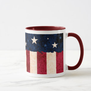 Sterne u. Streifen-Volkskunst-Art USA-Flagge Tasse
