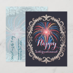 Sterne über der Stadt • 1776–2026 Empfangseinladun Postkarte