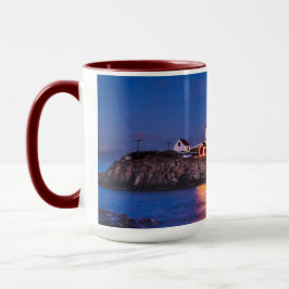 Sterne über Nubble Lighthouse in Maine Tasse