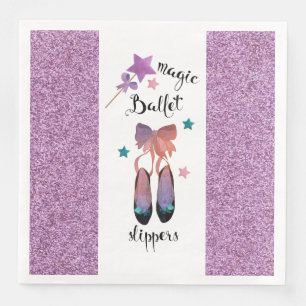 Sterne und Bögen und magische Ballett-Pantoffel Serviette