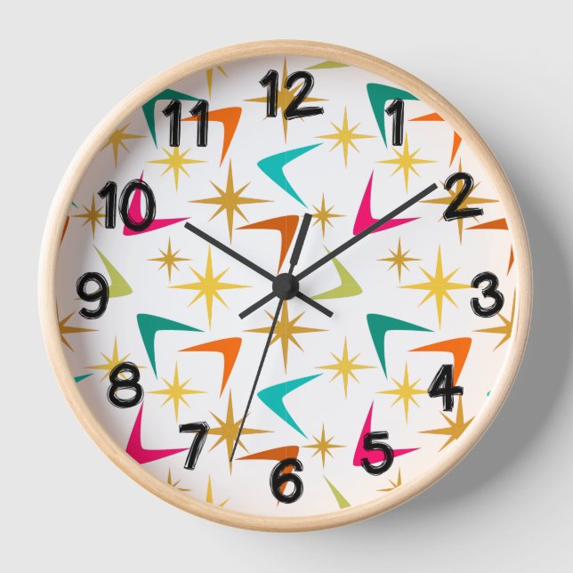 Sterne und Bumerangs Uhr (Vorderseite)