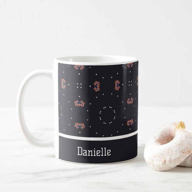 Sterne und einzigartiges Raumschiff Kaffeetasse (Mit Donut)