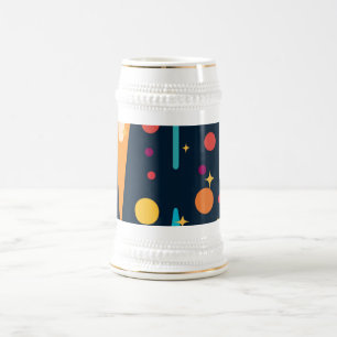 Sterne und Formen auf schwarzem Hintergrund Bierglas