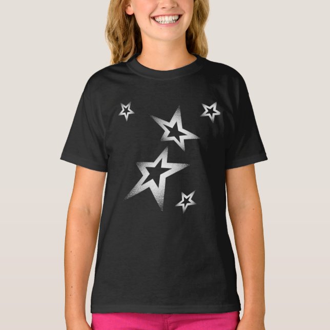 Sterne und Glitter T-Shirt (Vorderseite)