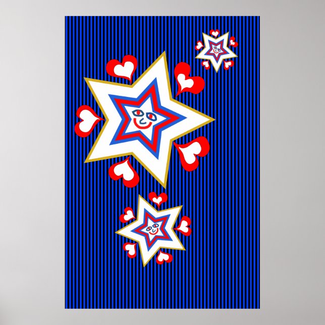 Sterne und Herzen Poster (Vorne)