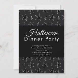 Sterne und Juwelen Black Halloween Dinner Party Einladung