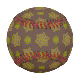 Sterne und Kreise in braun und grün Baseball